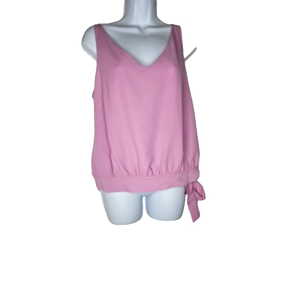Kenneth Cole Pink Crop Top Tie Waist Flowy Minimalist Boho Size 8